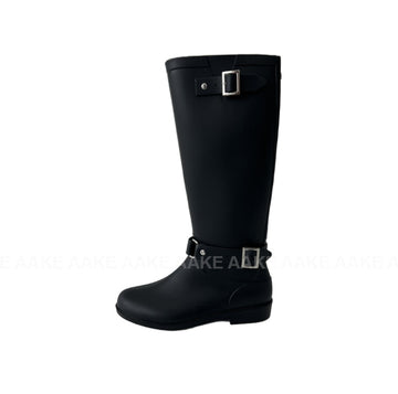 BUCKLE LONG RAIN BOOTS
